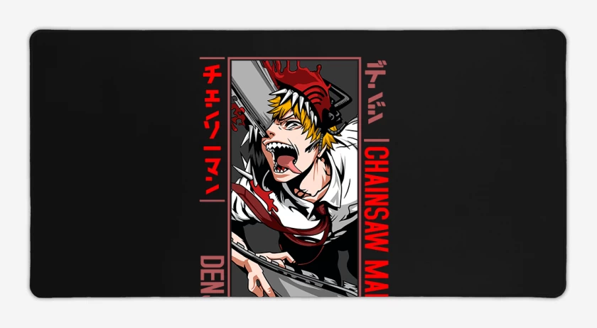 Mouse pad Gamer Negro de Denji Motosierra