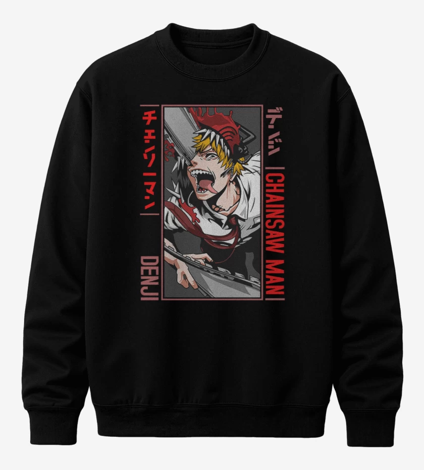 Poleron polo Negro de Denji Motosierra