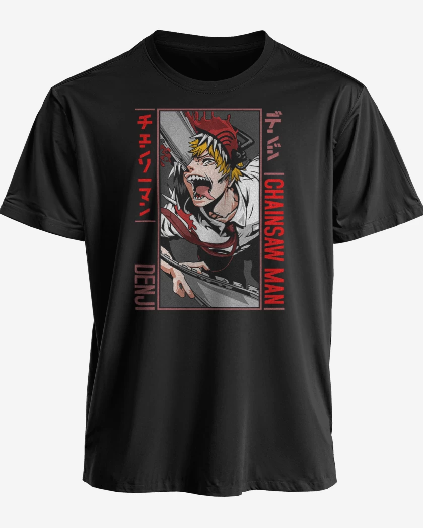 Polera premium Negro de Denji Motosierra