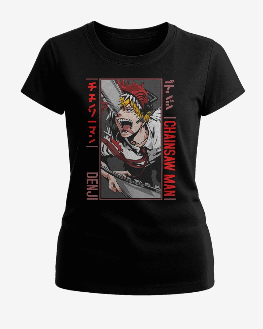 Polera de Mujer Negro de Denji Motosierra