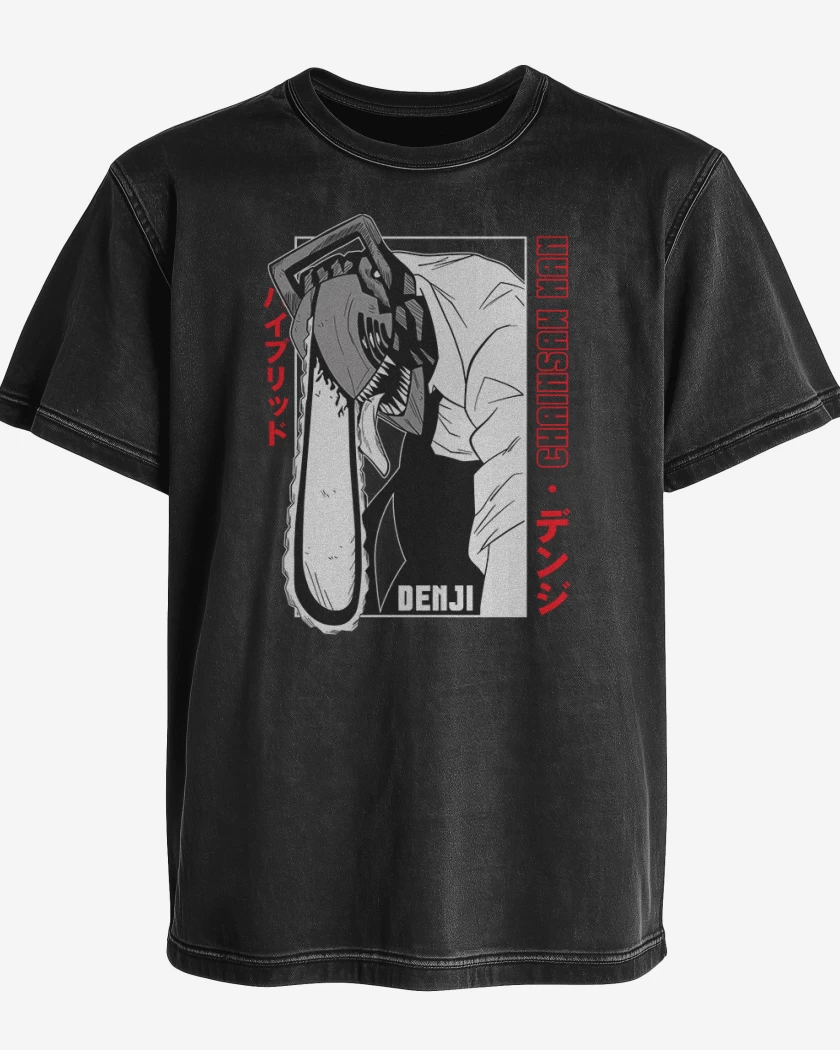 Polera desgastada Negro de Denji n°1