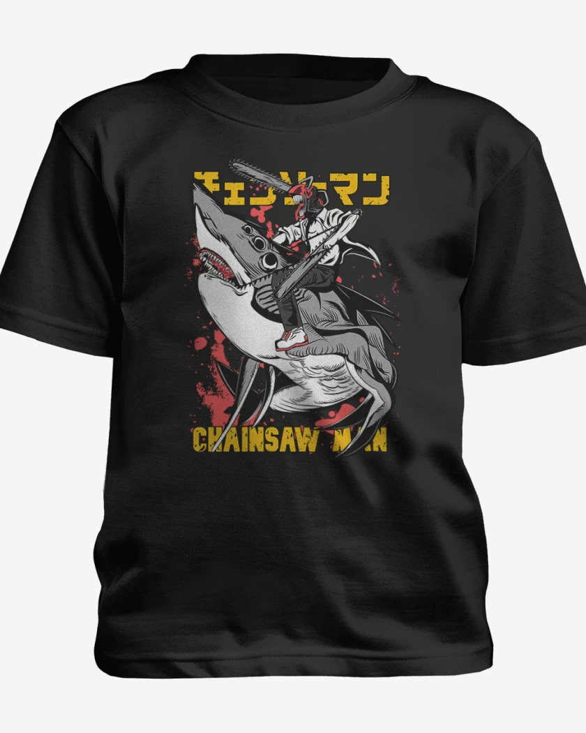 Polera de niño Negro de Denji Shark