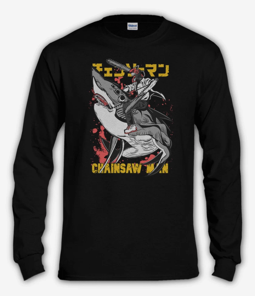 Polera manga larga Denji Shark