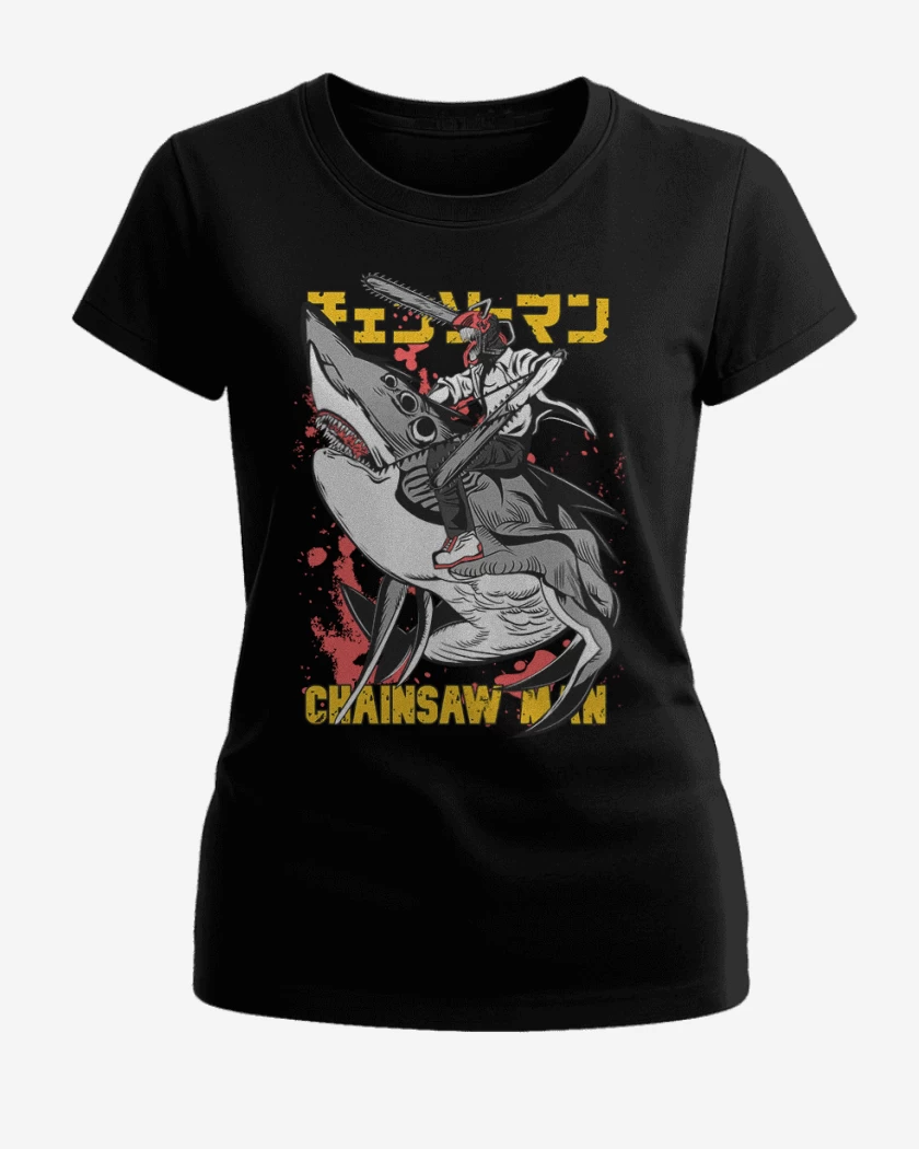 Polera de Mujer Negro de Denji Shark