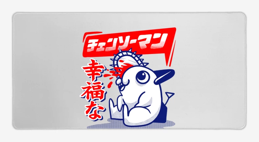 Mouse pad Gamer Blanco de Happy pochita