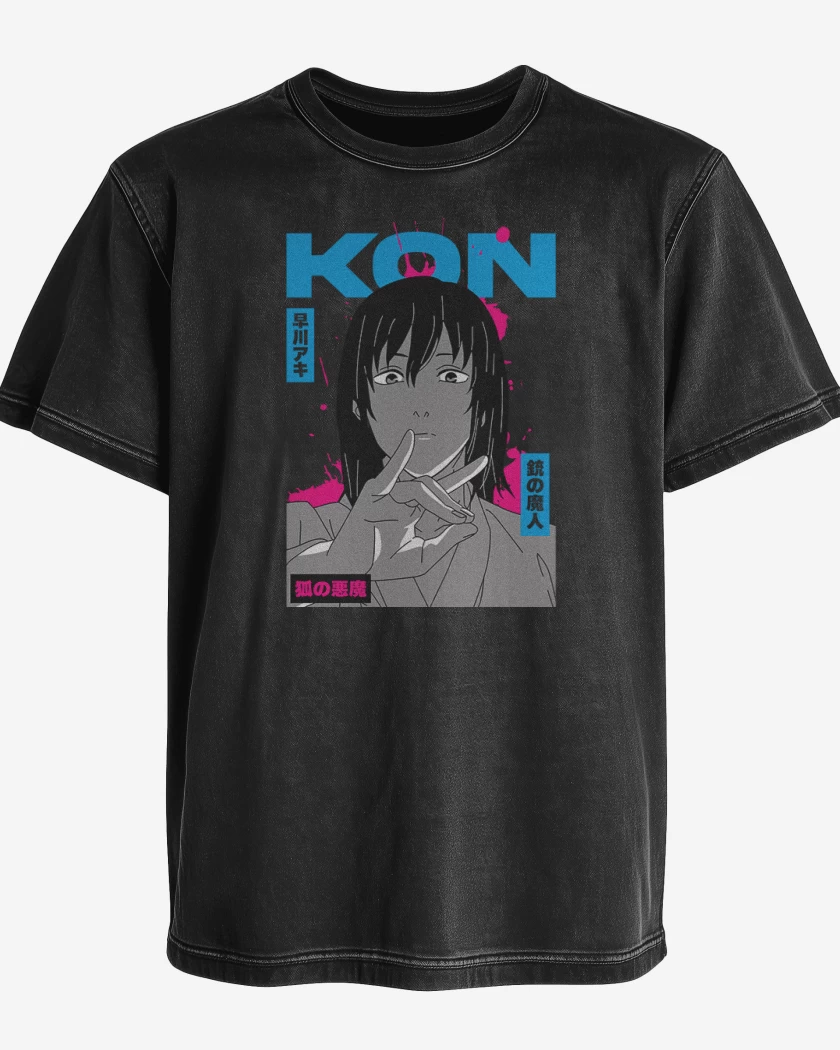 Polera desgastada Negro de Kon