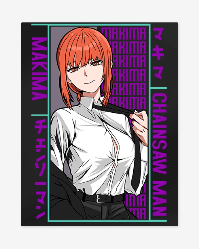 Print metalico Negro de Makima Chainsawman
