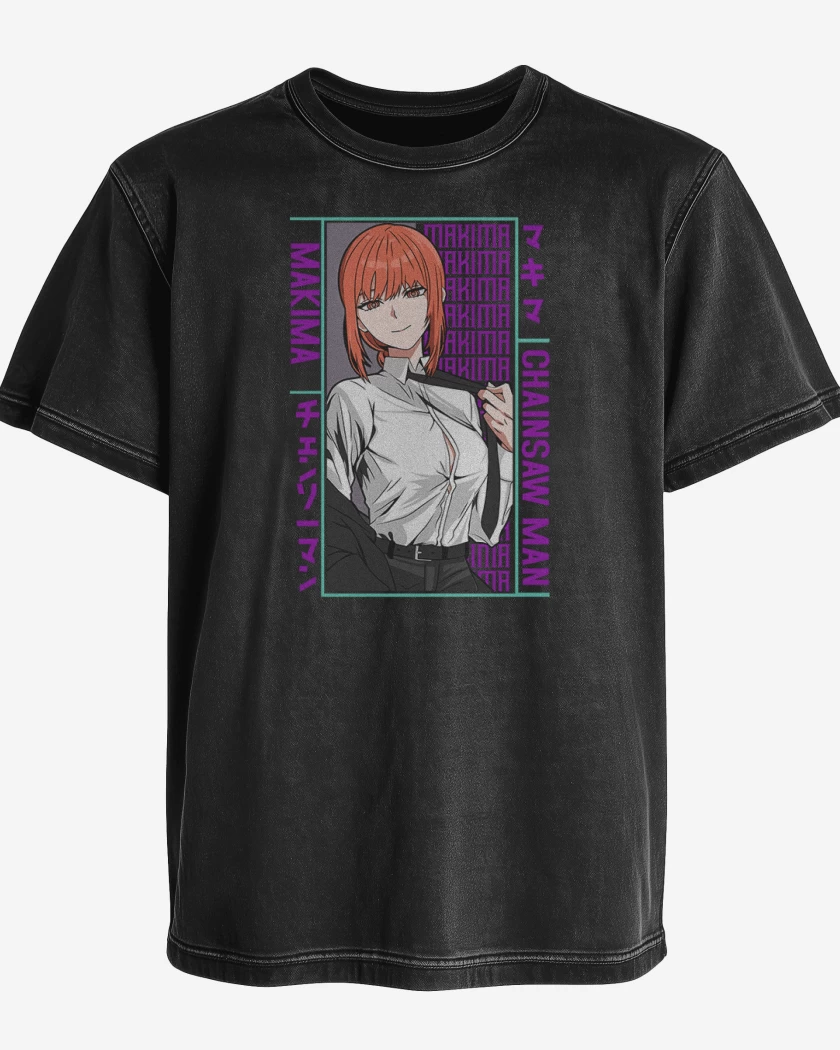 Polera desgastada Negro de Makima Chainsawman