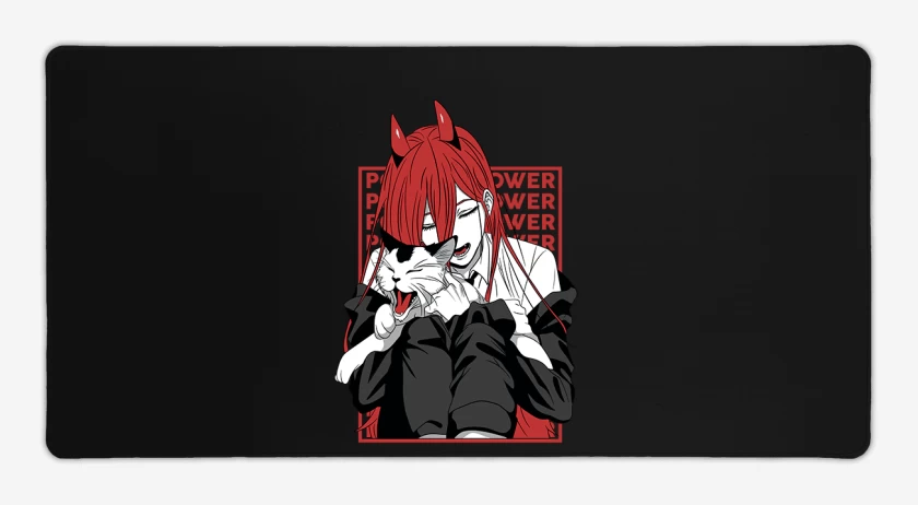 Mouse pad Gamer Negro de Power cat