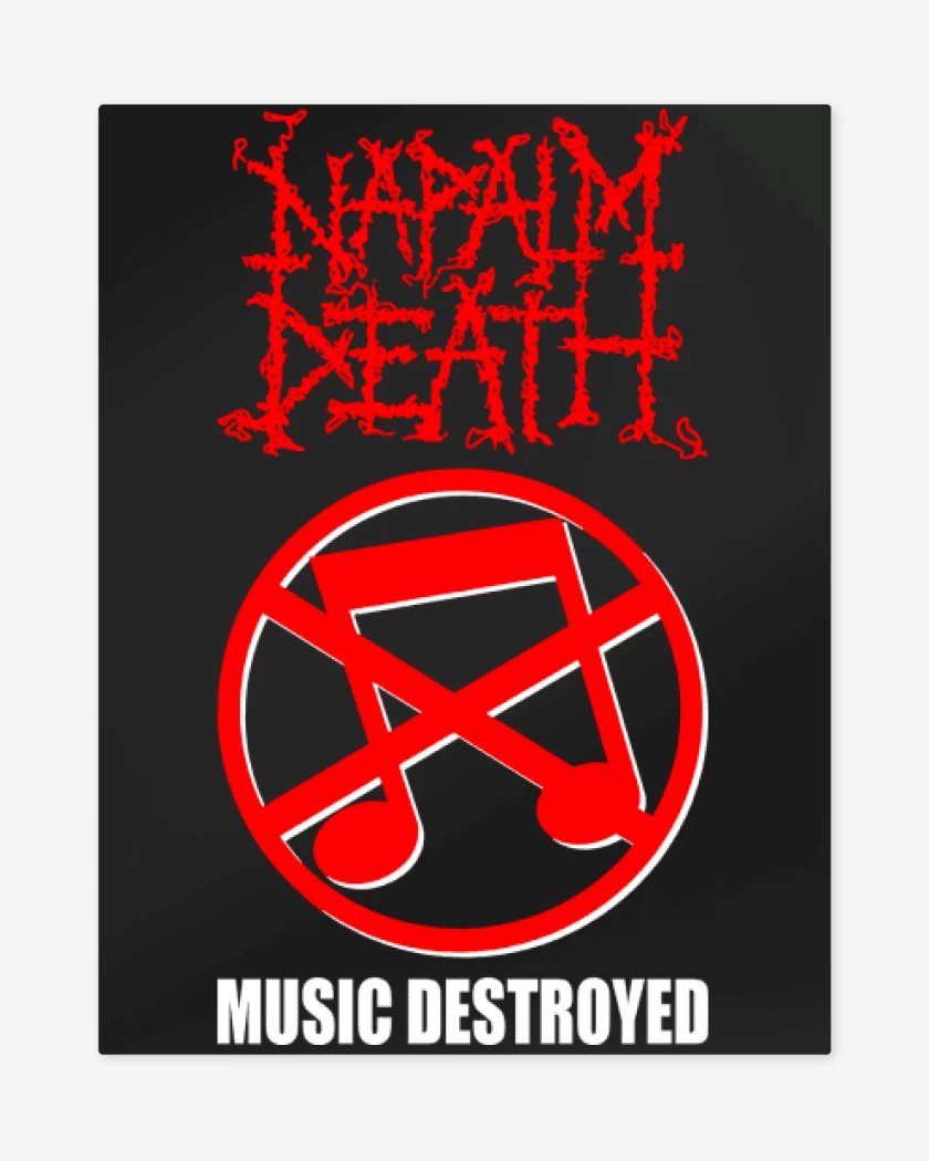 Print metalico Negro de Napalm Death Music Destroyed
