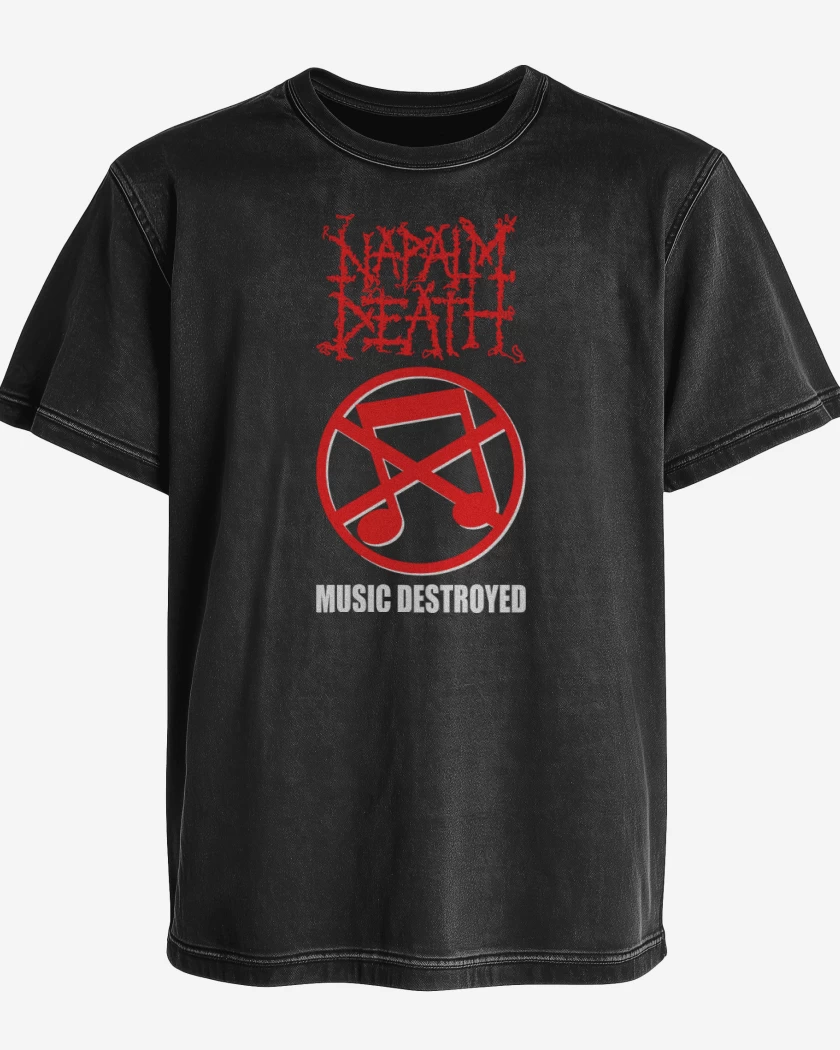 Polera desgastada Napalm Death Music Destroyed