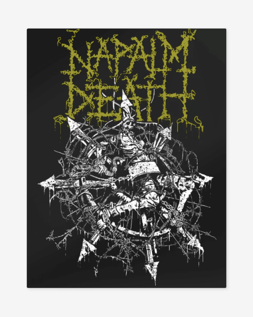 Print metalico Negro de Napalm Death Chaos 