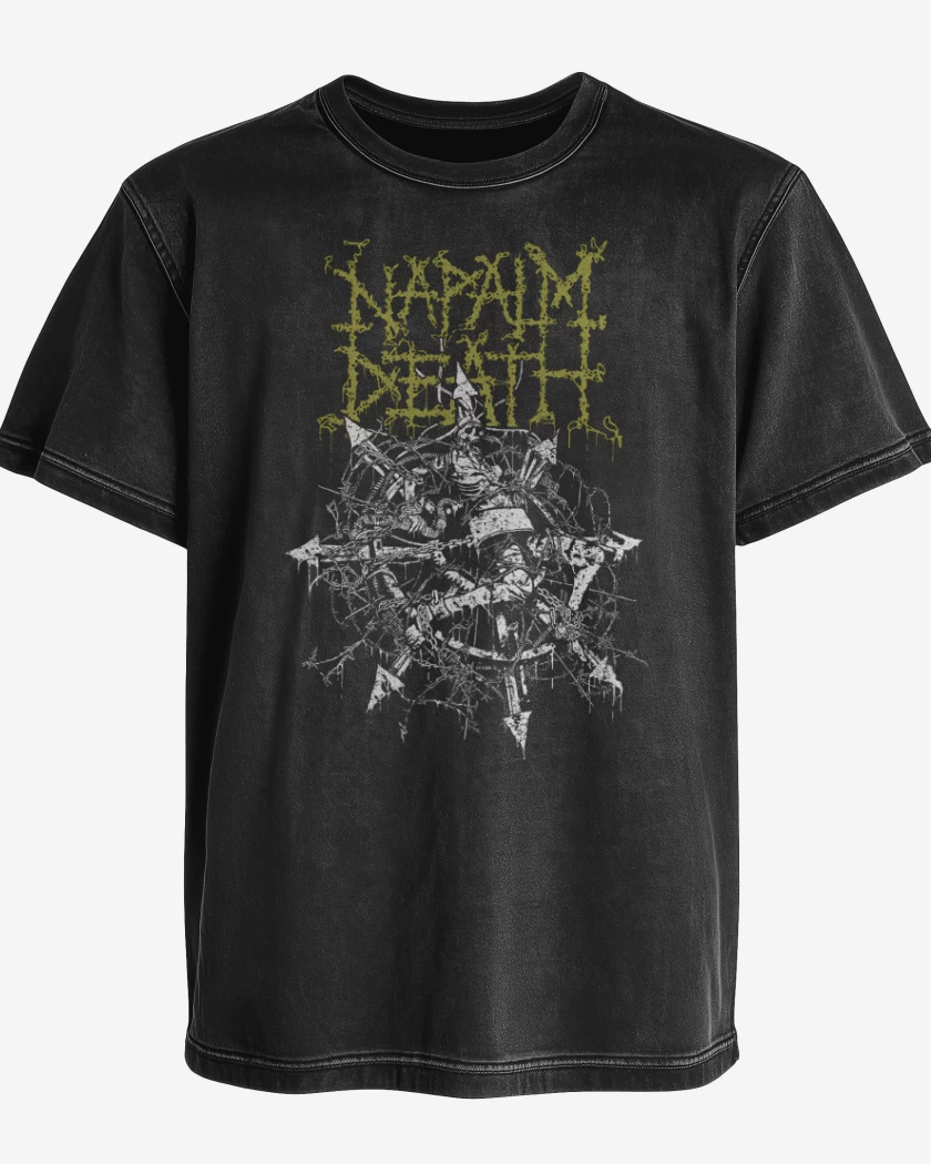 Polera desgastada Napalm Death Chaos 