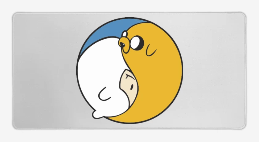 Mouse pad Gamer Blanco de Ying Yang hora de aventura