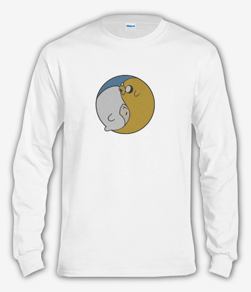 Polera manga larga Blanco de Ying Yang hora de aventura
