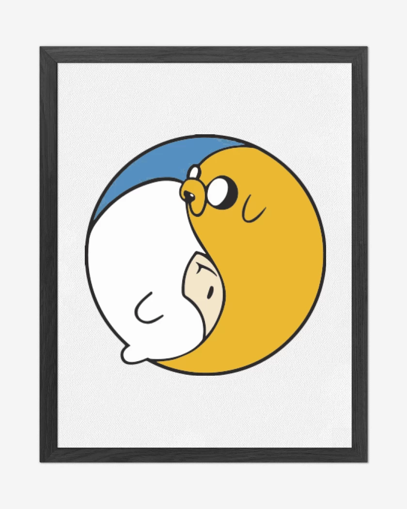 Cuadro decorativo Blanco de Ying Yang hora de aventura