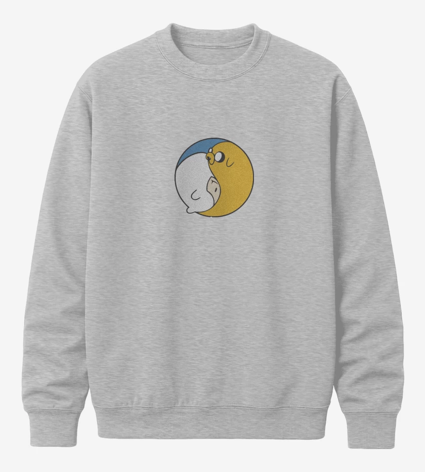 Poleron polo Gris Melange de Ying Yang hora de aventura