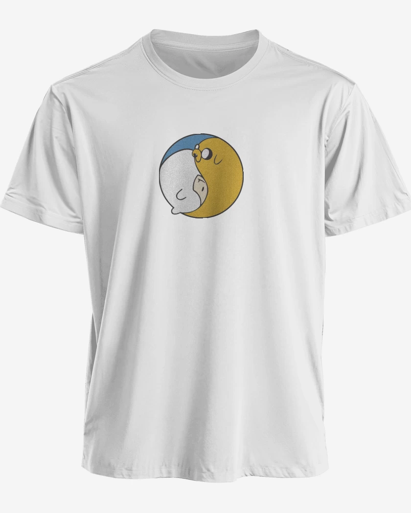 Polera premium Blanco de Ying Yang hora de aventura