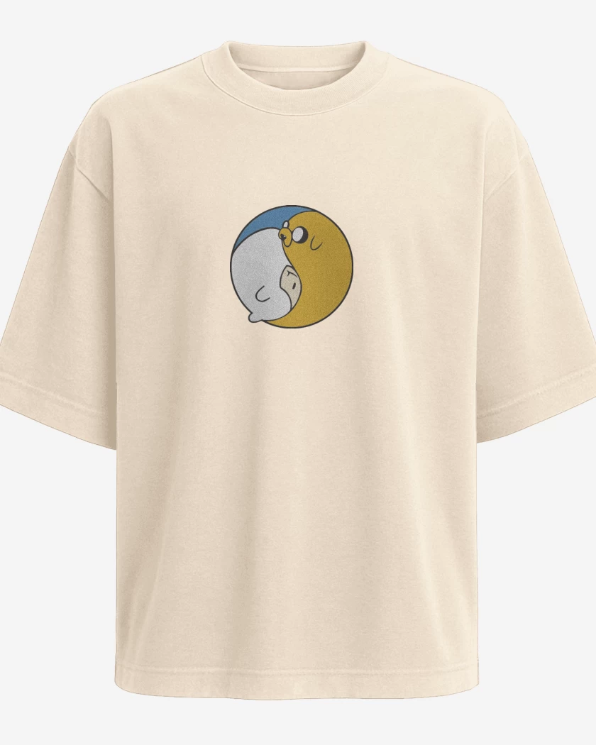 Polera Oversize Beige de Ying Yang hora de aventura