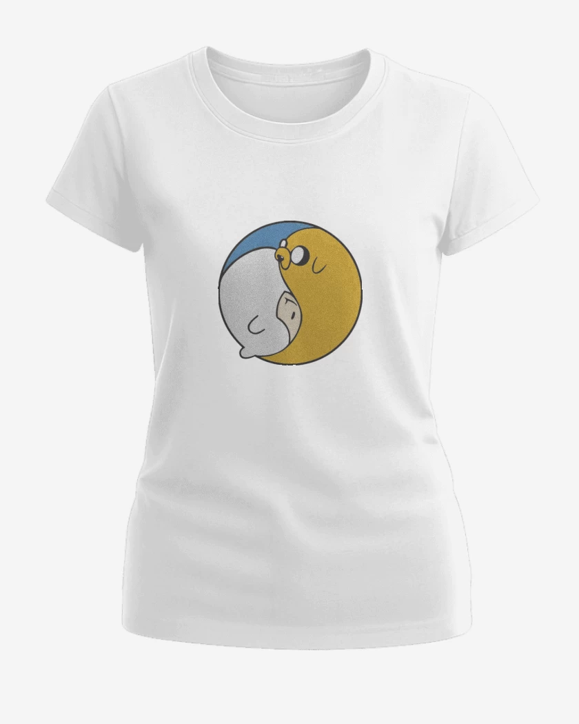 Polera de Mujer Blanco de Ying Yang hora de aventura
