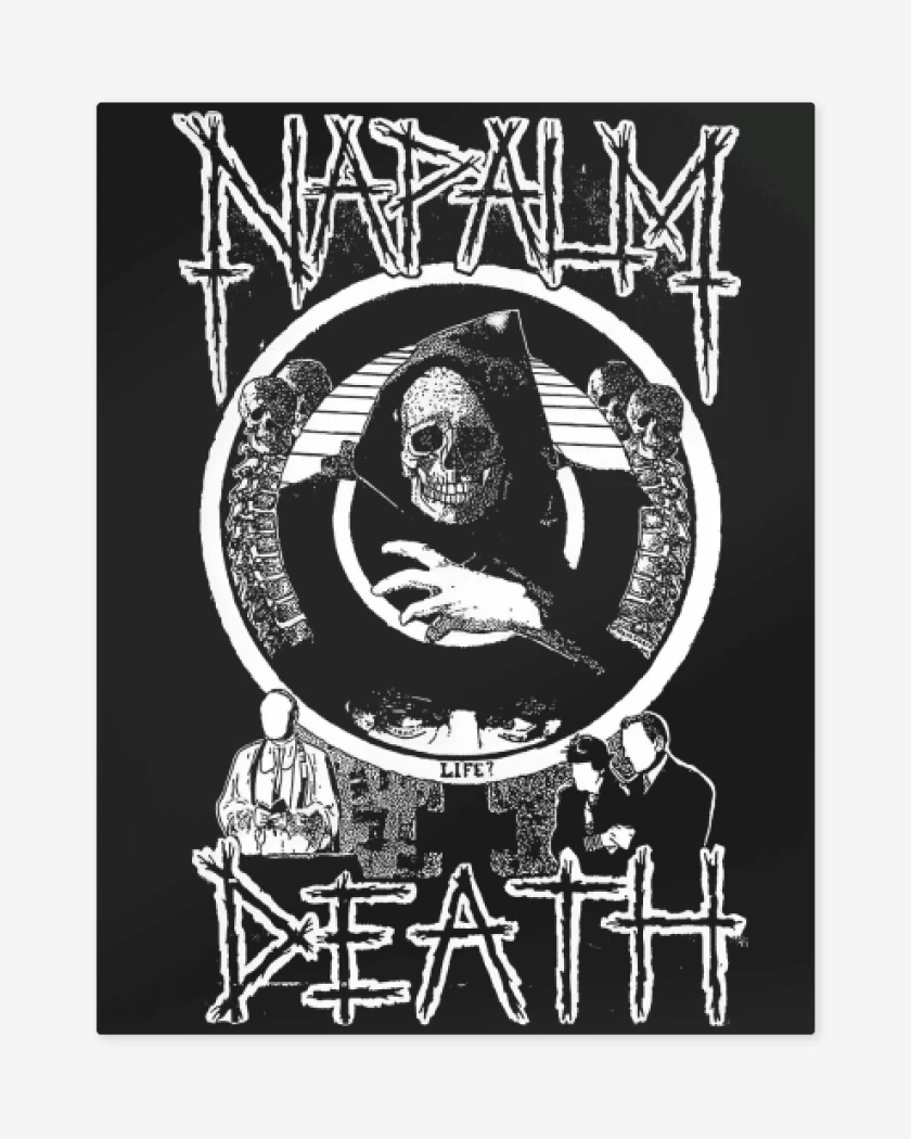 Print metalico Negro de Napalm Death ST