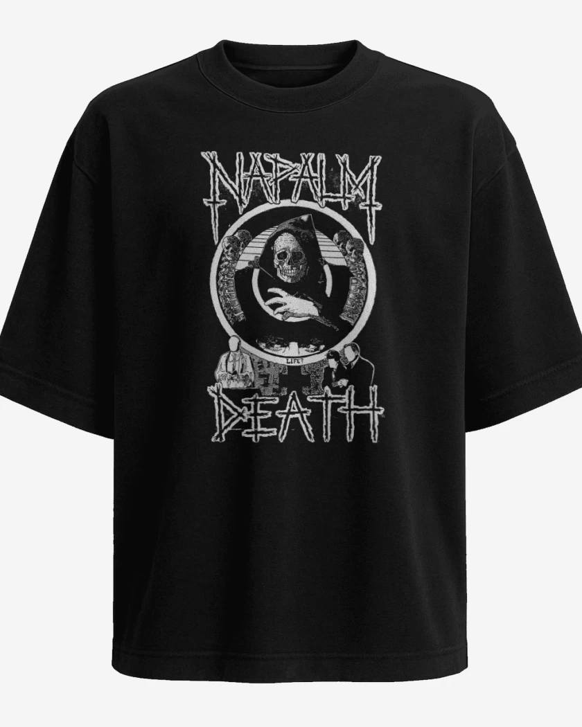 Polera Oversize Negro de Napalm Death ST
