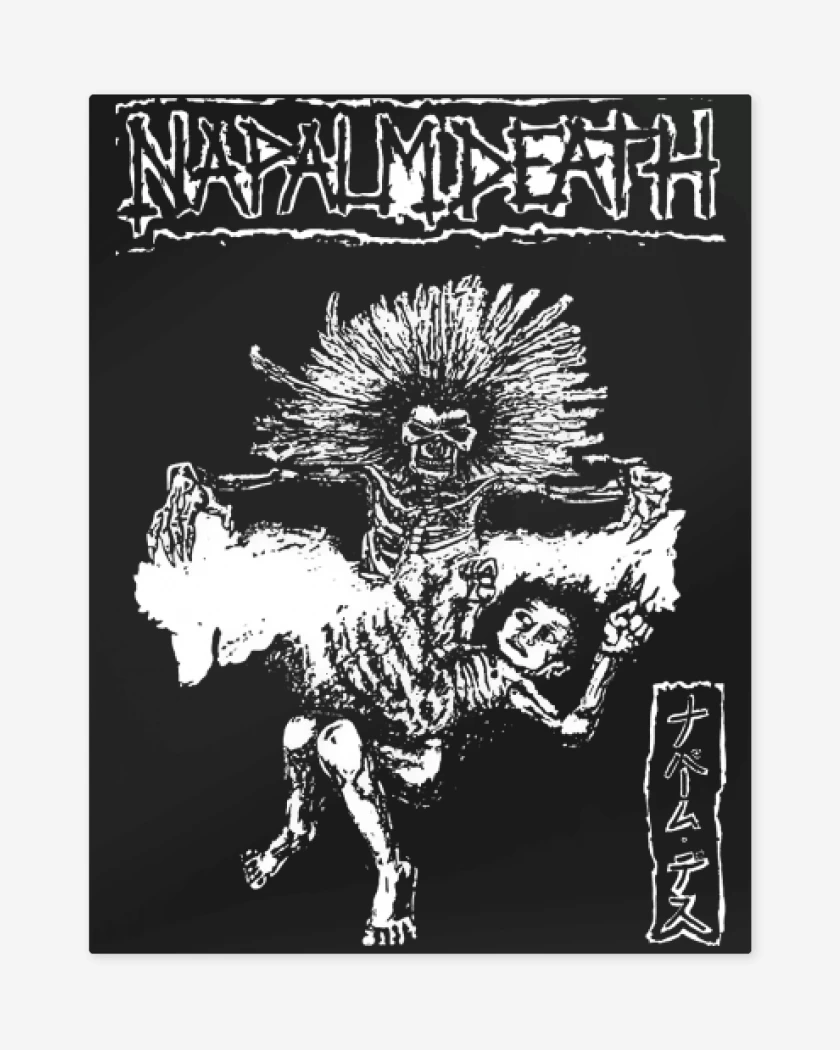Print metalico Negro de Napalm Death JAPAN