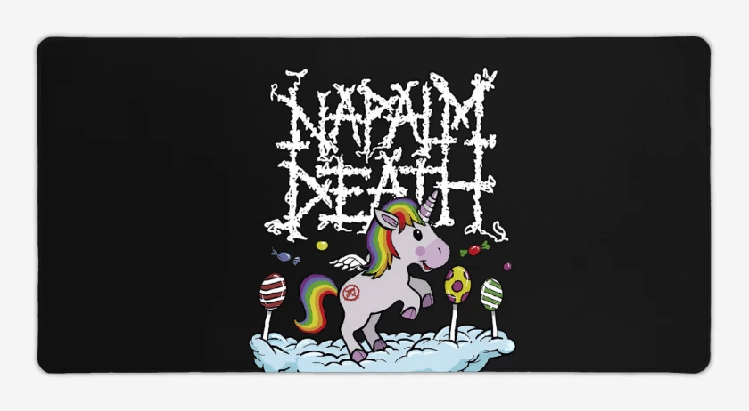 Mouse pad Gamer Negro de Napalm Death Unicornio