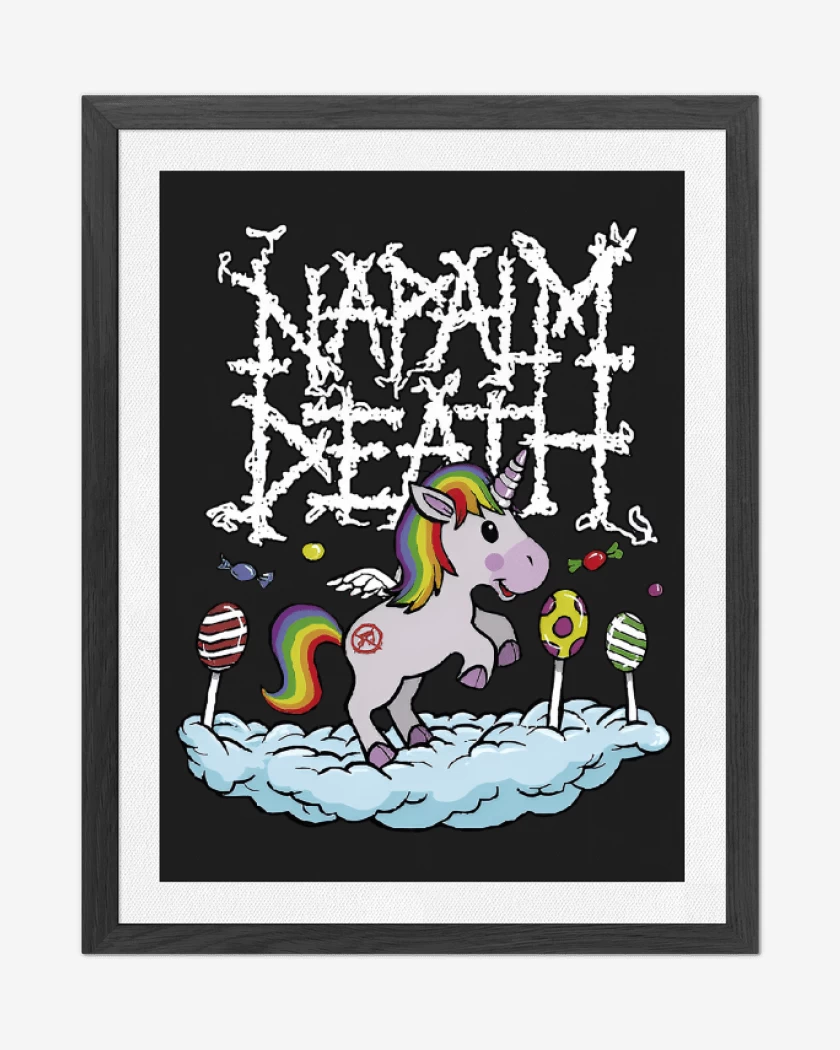 Cuadro decorativo Negro de Napalm Death Unicornio