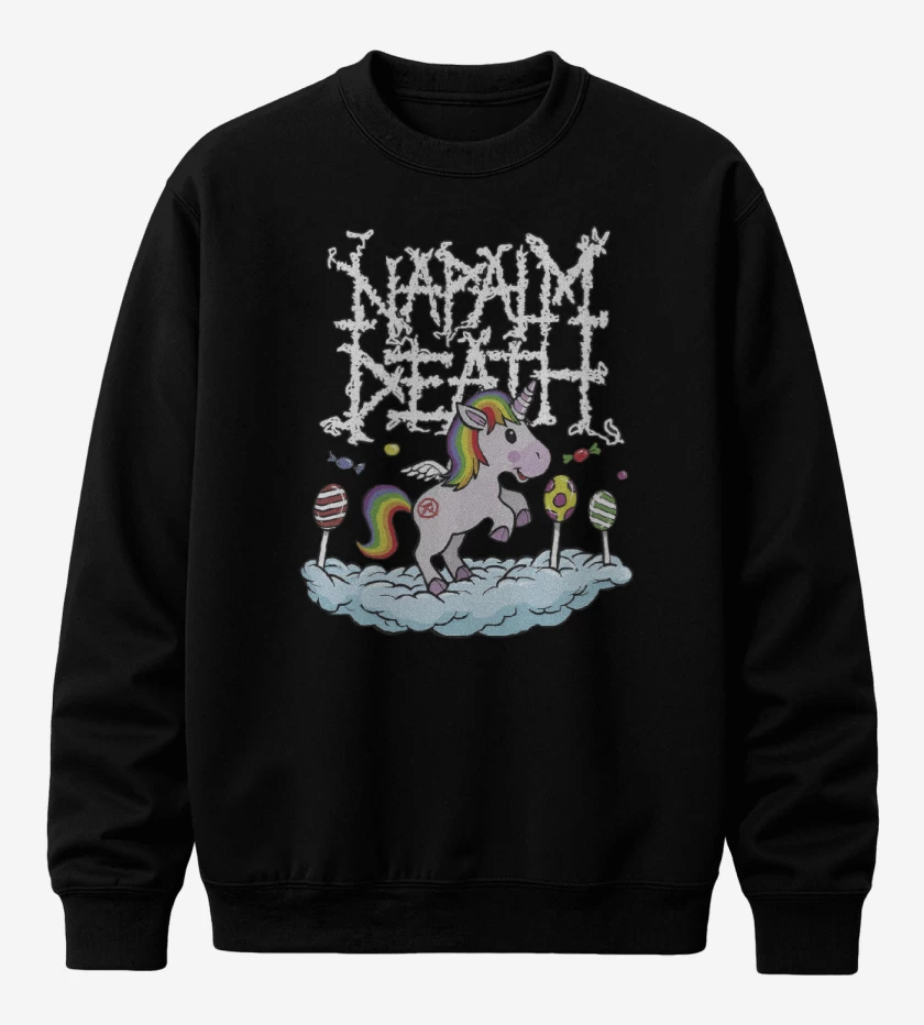 Poleron polo Negro de Napalm Death Unicornio