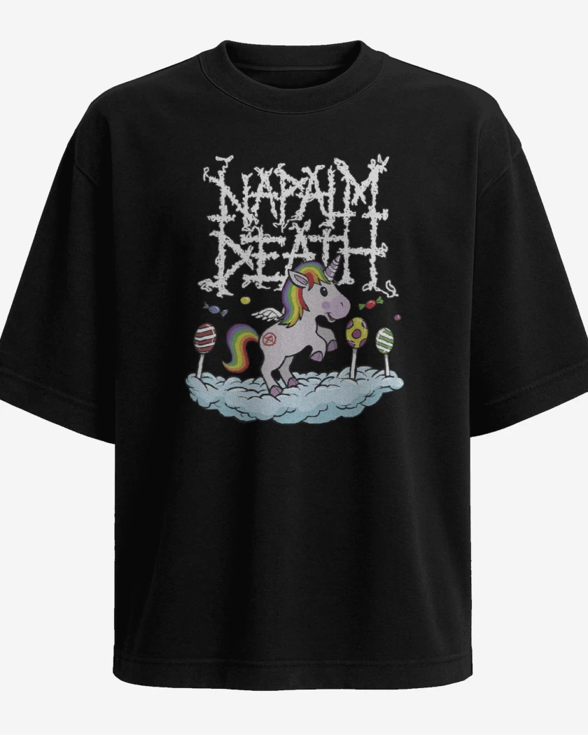 Polera Oversize Napalm Death Unicornio