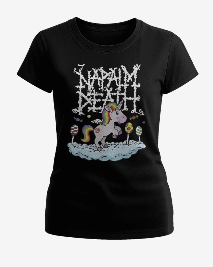 Polera de Mujer Negro de Napalm Death Unicornio