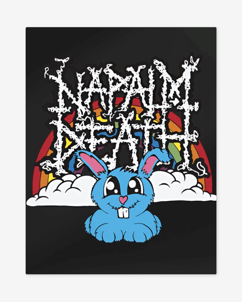 Print metalico Negro de Napalm Death Conejito