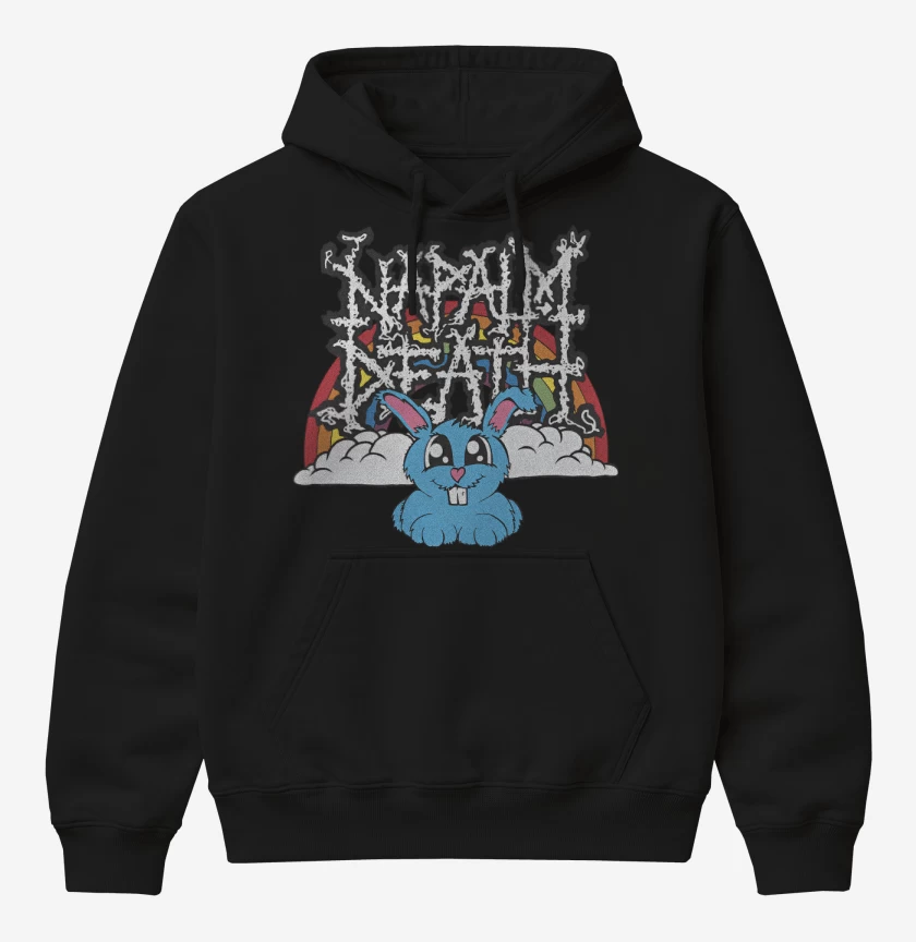Poleron Canguro básico Negro de Napalm Death Conejito