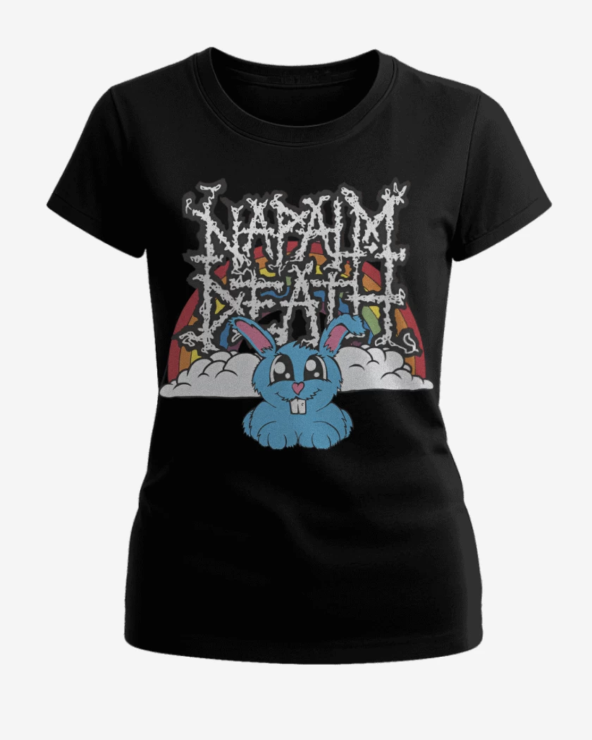 Polera de Mujer Negro de Napalm Death Conejito