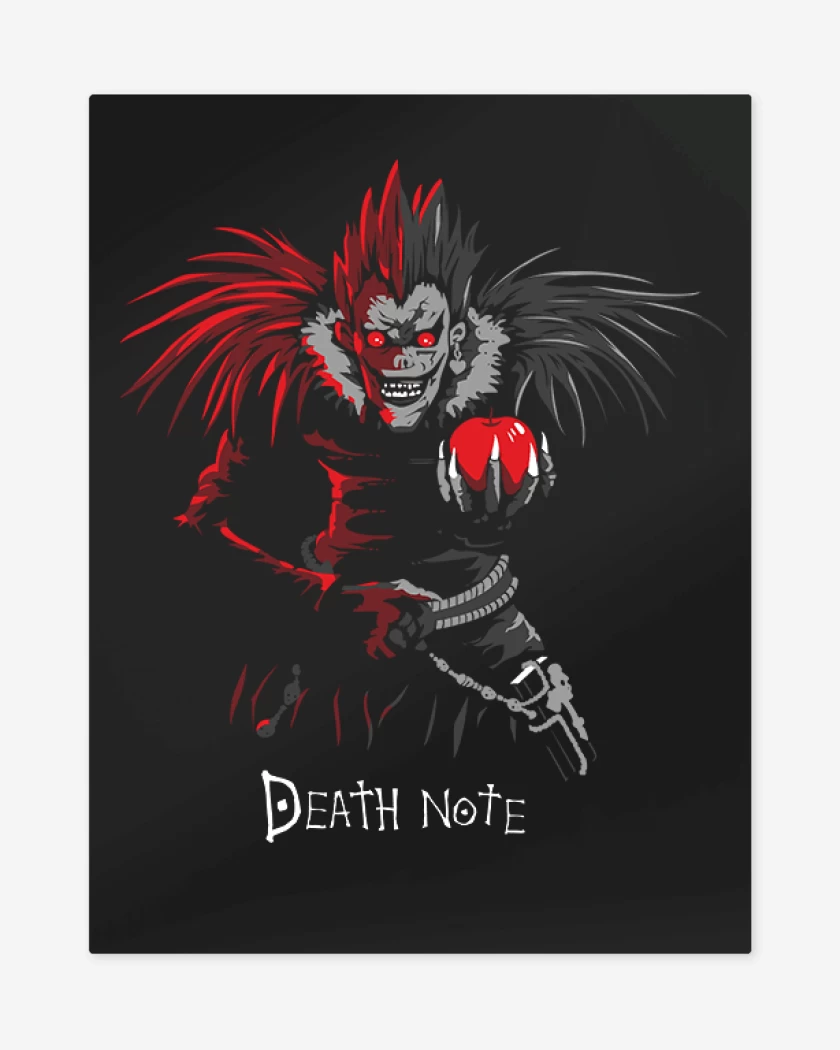 Print metalico Negro de Death note shinigami