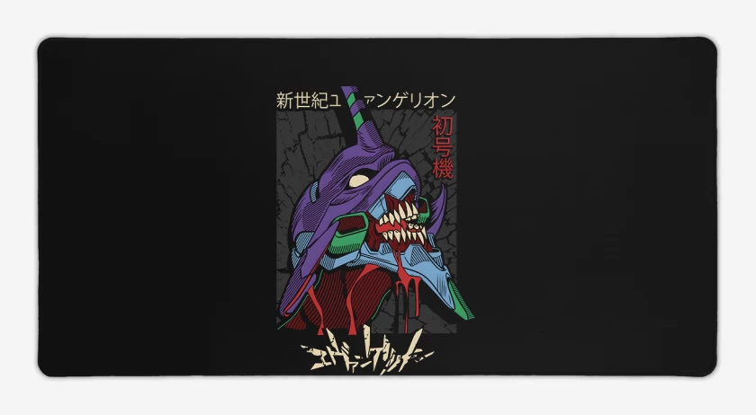 Mouse pad Gamer Negro de Evangelion 01