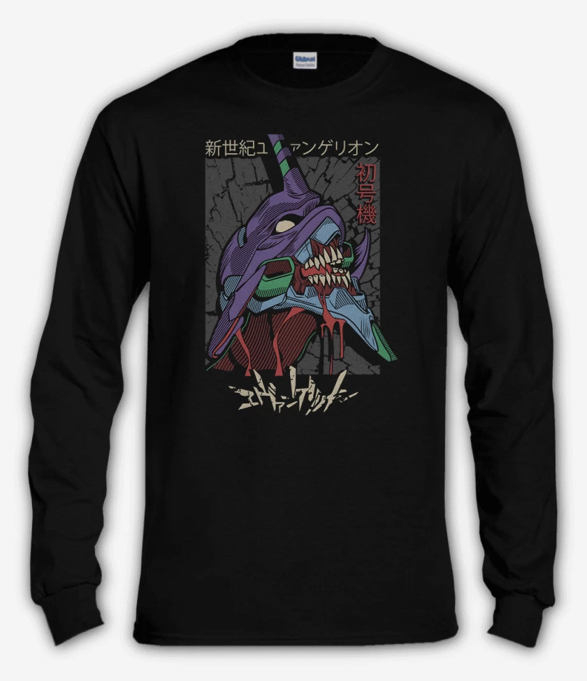 Polera manga larga Negro de Evangelion 01