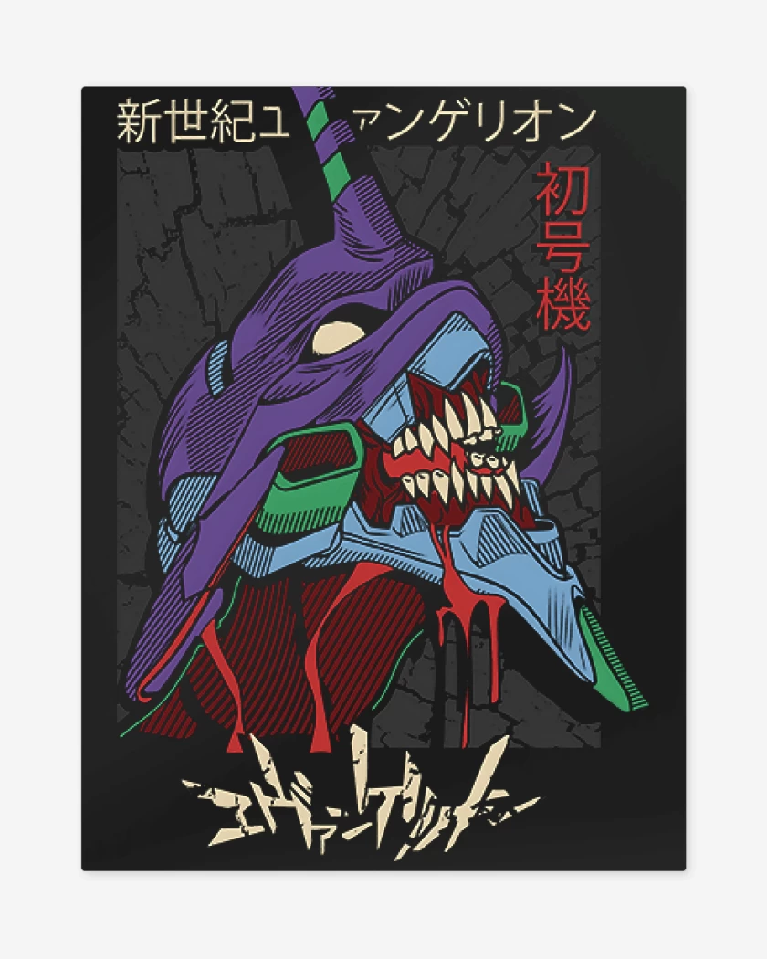Print metalico Negro de Evangelion 01
