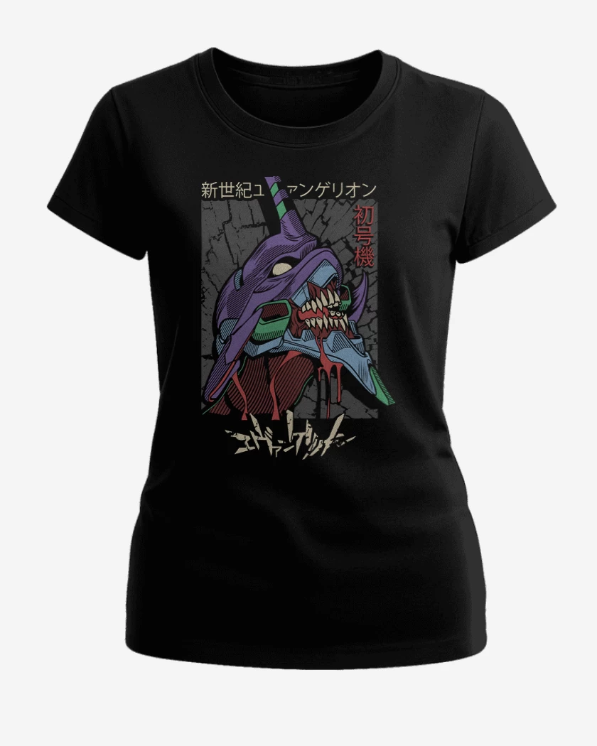 Polera de Mujer Negro de Evangelion 01