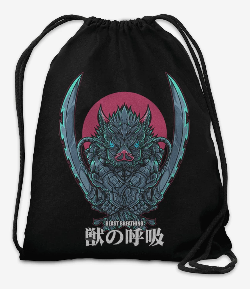 Mochila Negro de Inosuke respiracion de la bestia