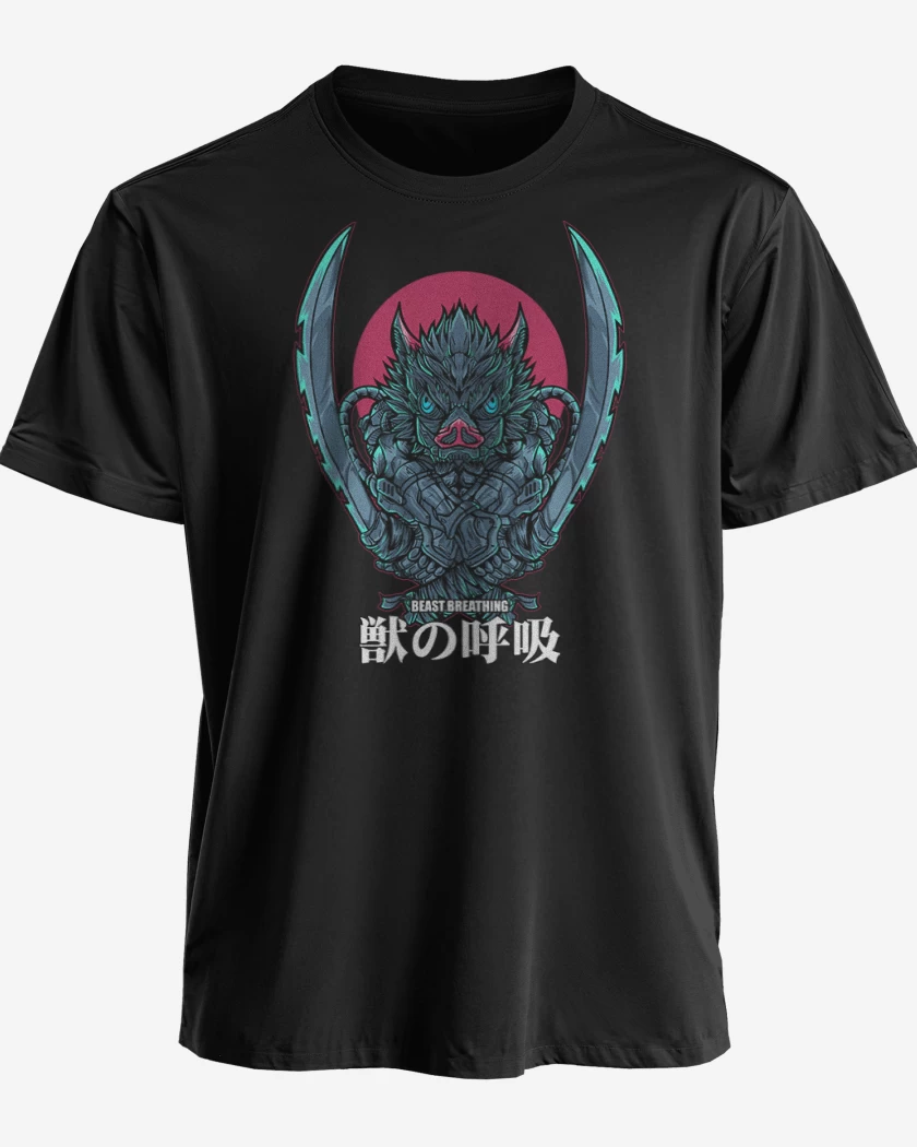 Polera premium Negro de Inosuke respiracion de la bestia