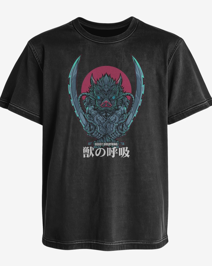 Polera desgastada Inosuke respiracion de la bestia