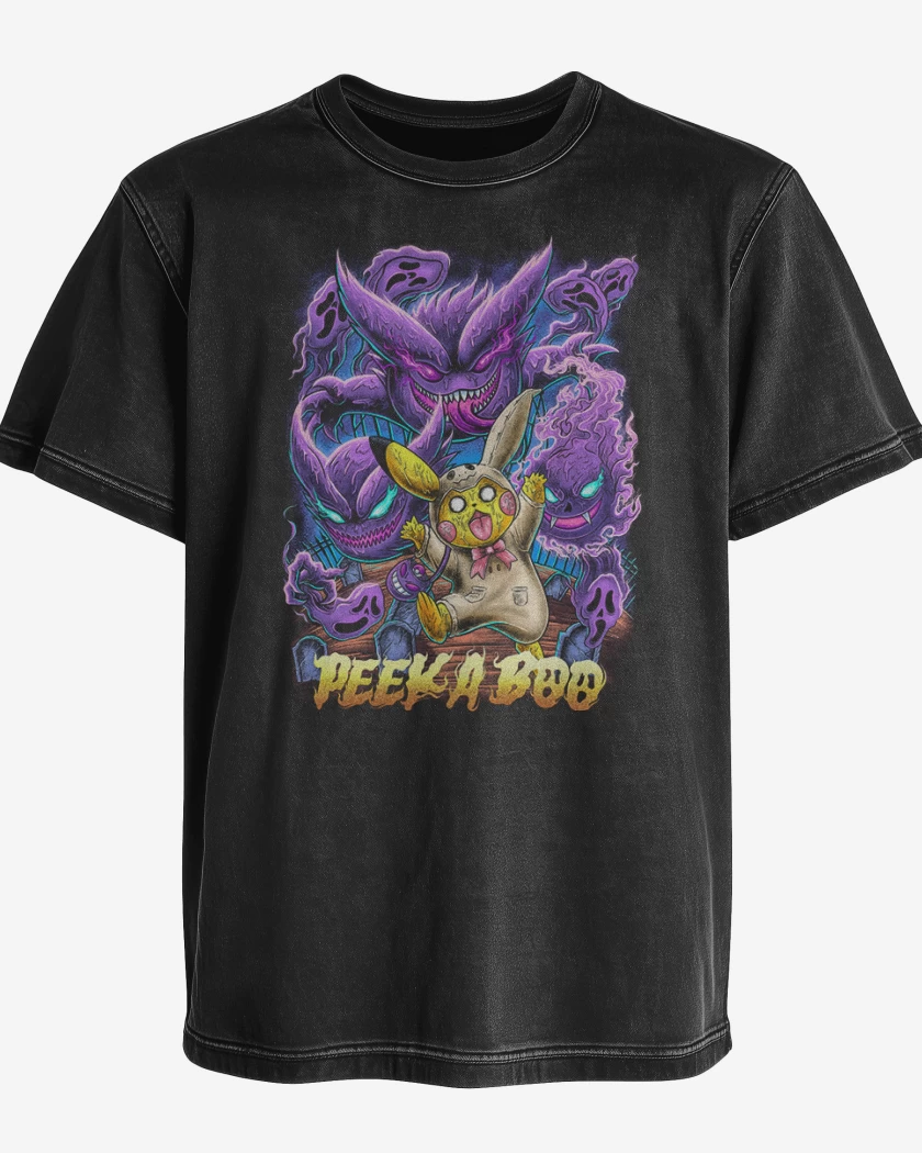 Polera desgastada Negro de Peeka booo