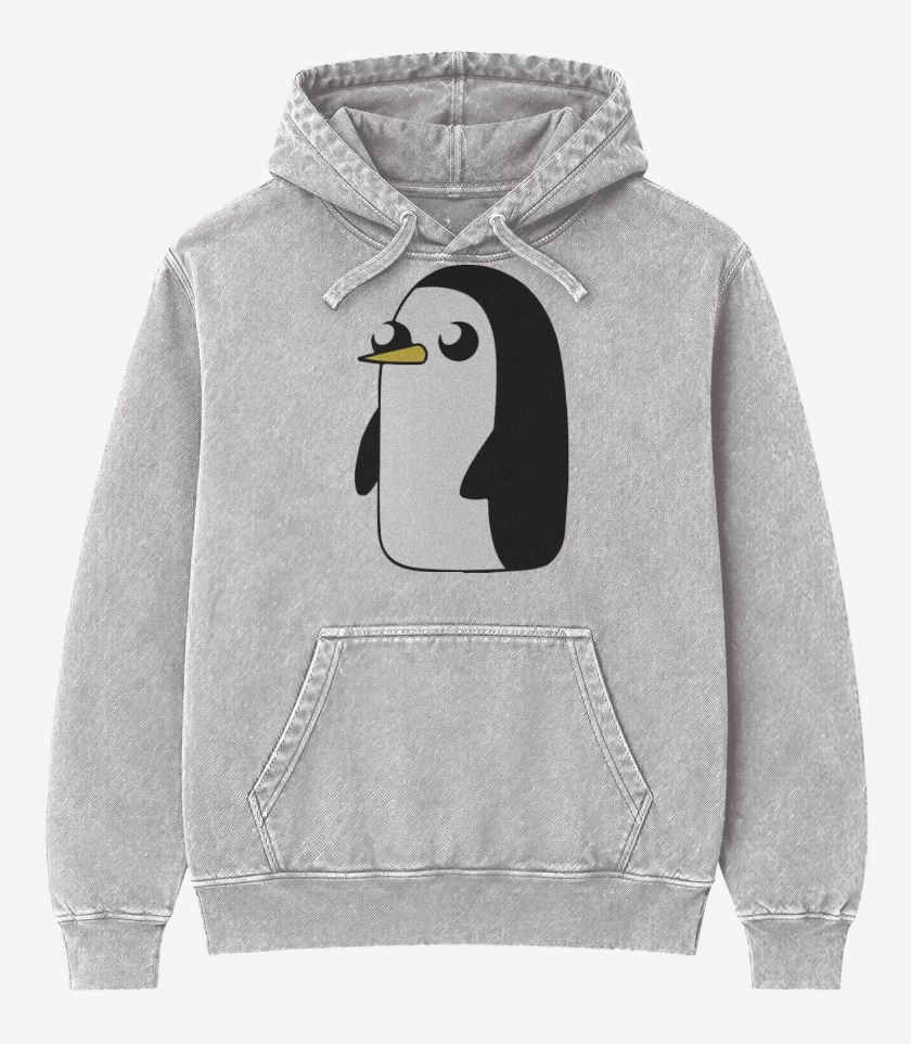 Poleron Canguro Acid Wash Gris Melange de Gunter