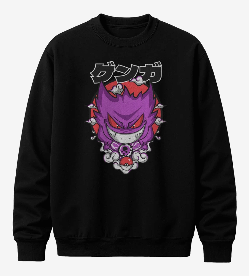 Poleron polo Negro de Pokemon fantasma