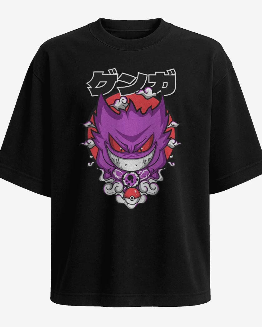 Polera Oversize Negro de Pokemon fantasma