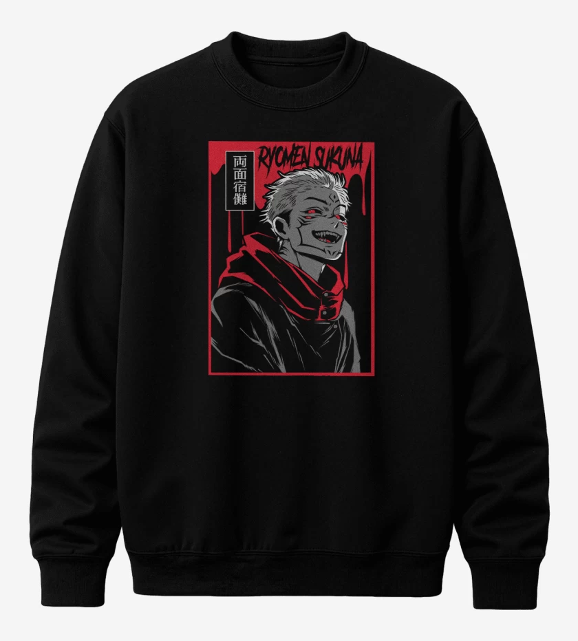 Poleron polo Negro de Ryomen Sukuna