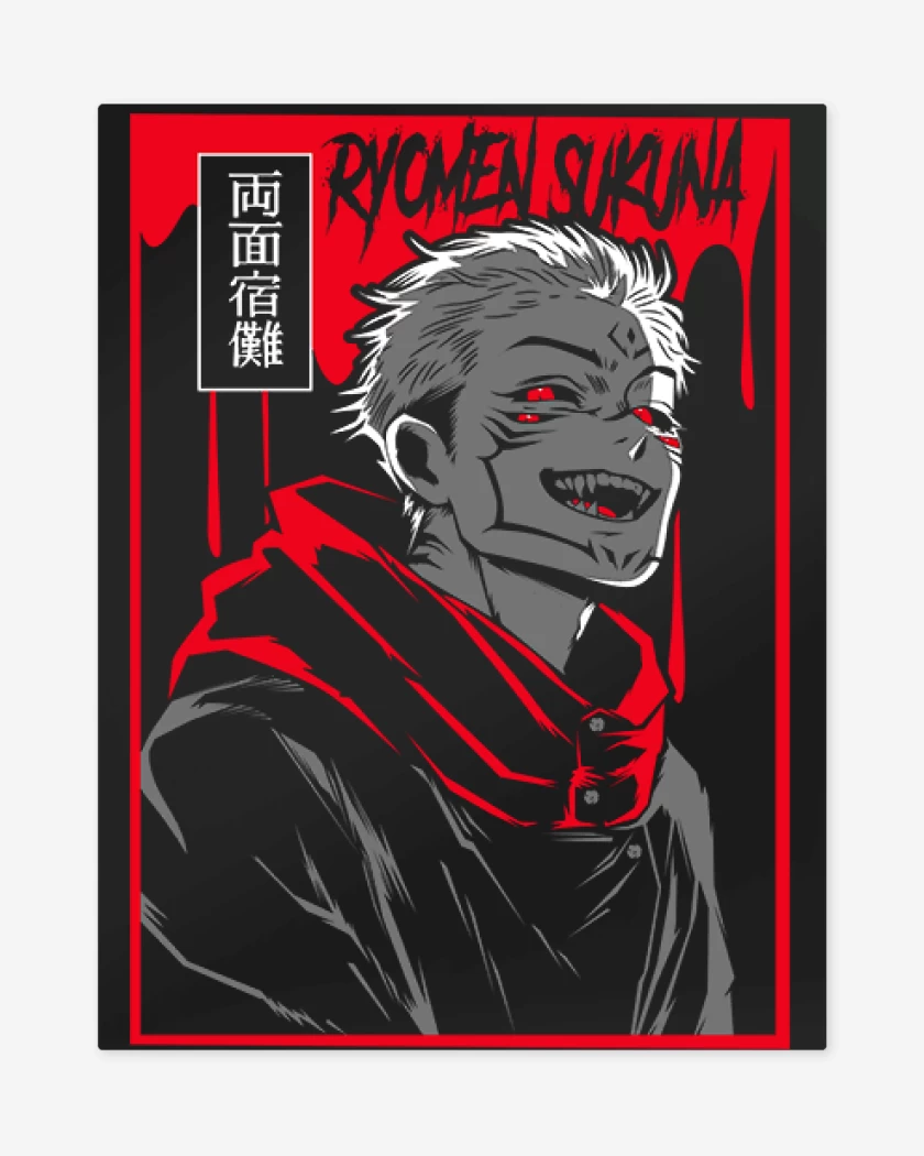 Print metalico Negro de Ryomen Sukuna