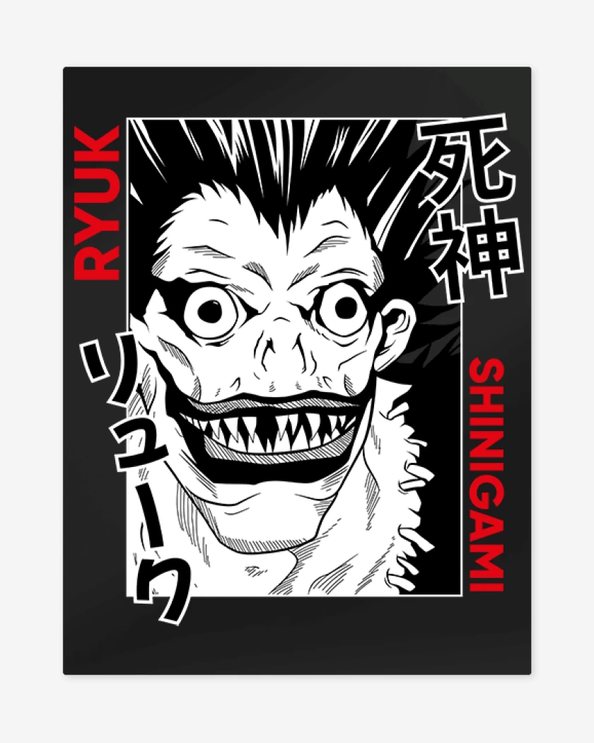 Print metalico Negro de Ryuk Shinigami 1